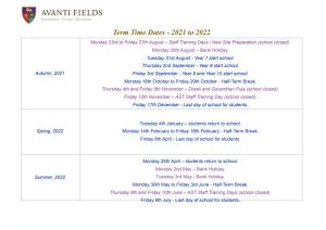 Term Dates 21-22