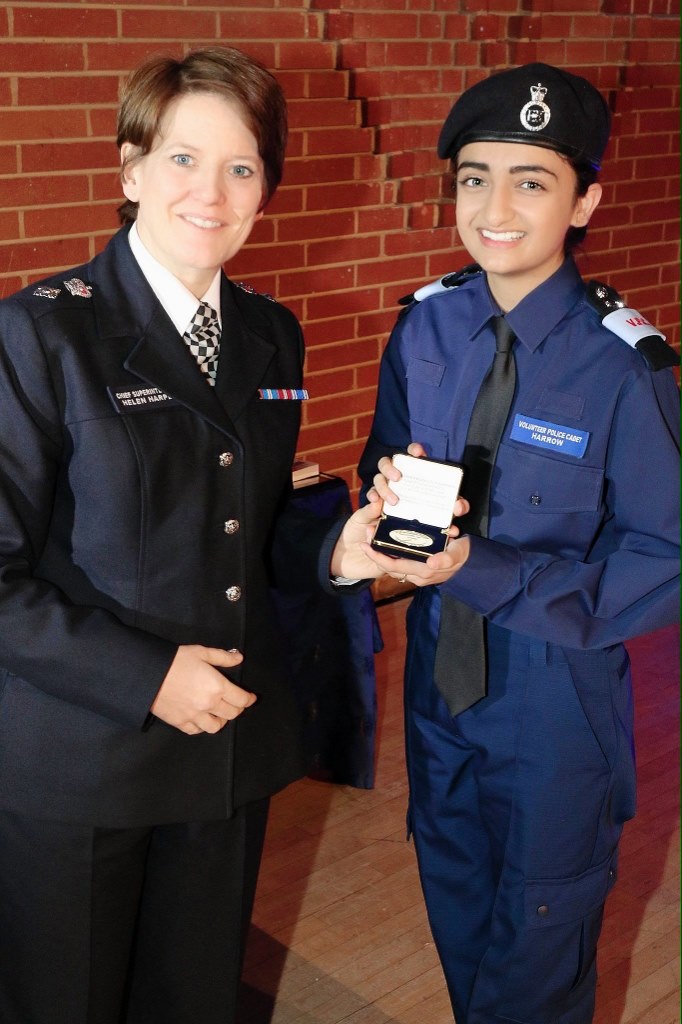 Harrow Voluntary Police Cadets medal for Shivanee Popat