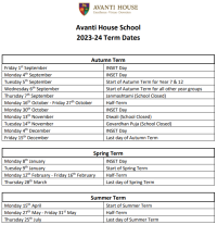 Term Dates – Avanti House Secondary School