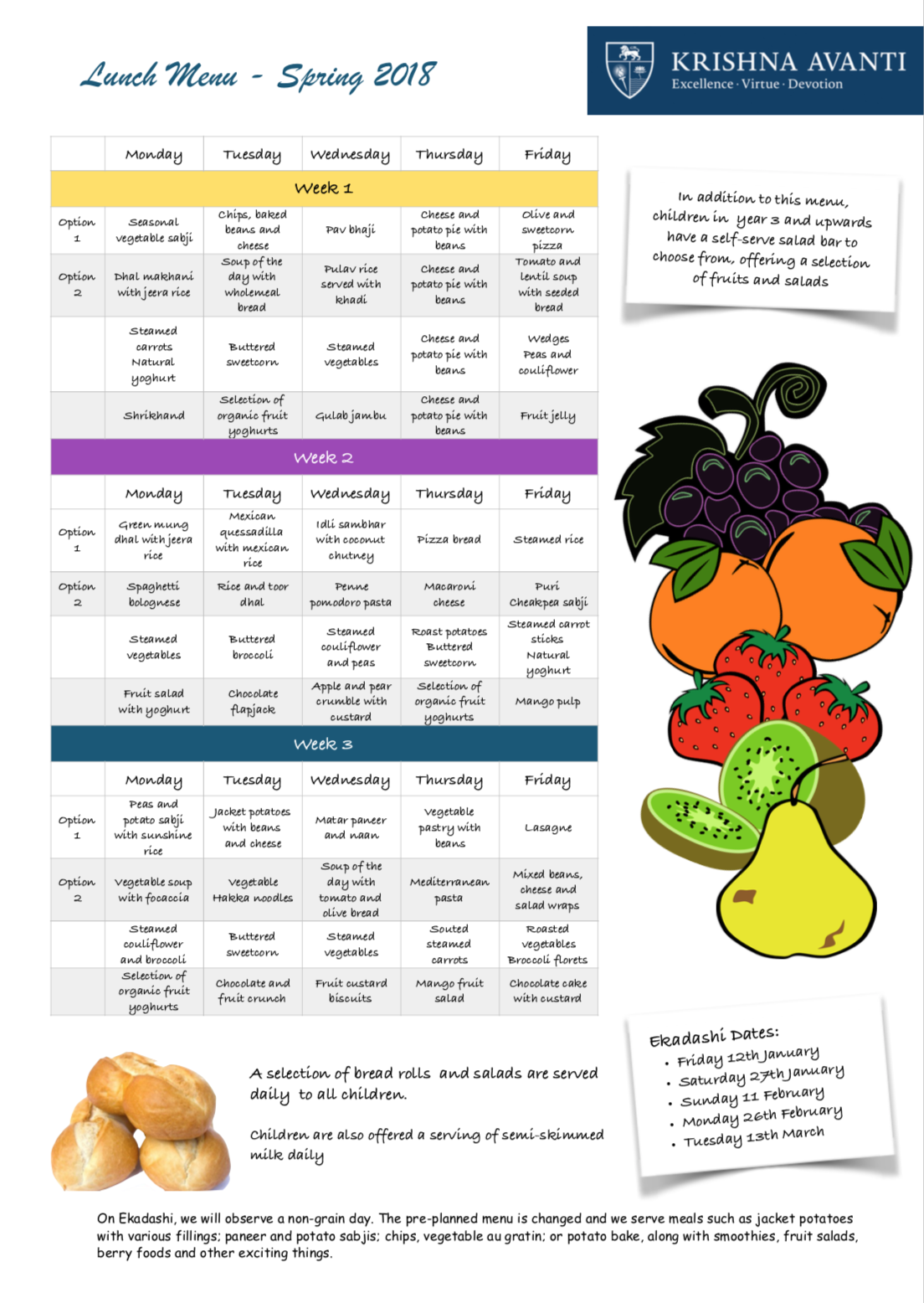 School Meals - Krishna Avanti Primary School, Leicester